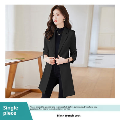 Abrigo Trench Coat Midi Negro para Mujer - Image 7