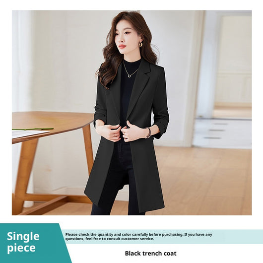 Abrigo Trench Coat Midi Negro para Mujer - Image 7