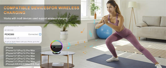 Lámpara Ambiental RGB con Cargador Inalámbrico y Altavoz Bluetooth - Image 15