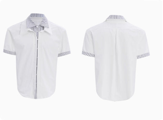 Camisa de Hombre con Parches Contrastantes y Rayas - Image 14