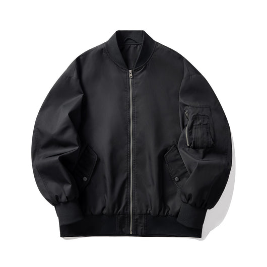 Chaqueta Piloto Holgada con Cuello Beisbolero para Hombre - Image 5