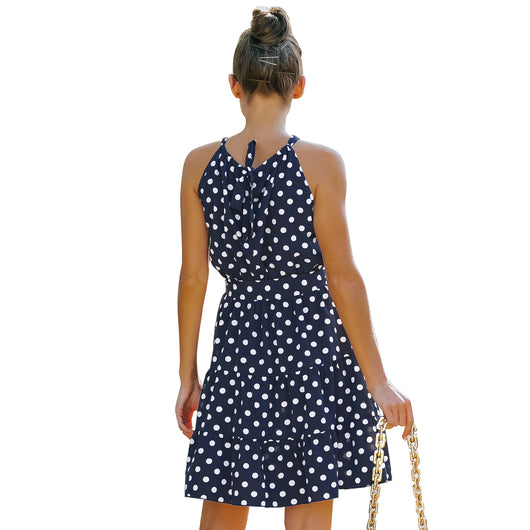 Vestido Elegante de Chifón con Lunares para Mujer - Image 3