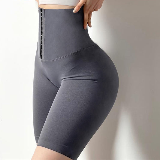 Leggins Deportivos Ajustados de Secado Rápido con Cintura Realzada en Tono Melocotón