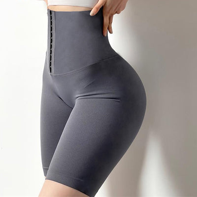 Leggins Deportivos Ajustados de Secado Rápido con Cintura Realzada en Tono Melocotón