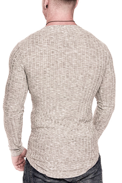 Camisa de Cuero Europeo Clásica con Cuello Redondo y Manga Larga - Image 16