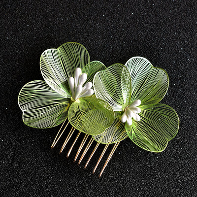 Peineta Nupcial de Flores Doradas - Accesorio de Ensueño para Novia - Image 16