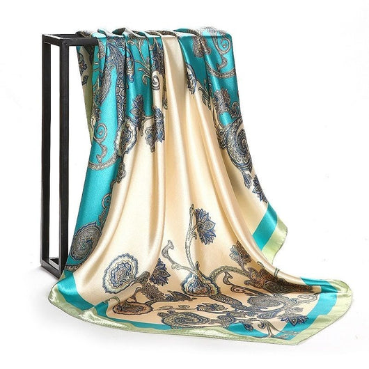 Pañoleta Cuadrada de Seda Simulada - Accesorio Versátil para Cualquier Estilo - Image 6