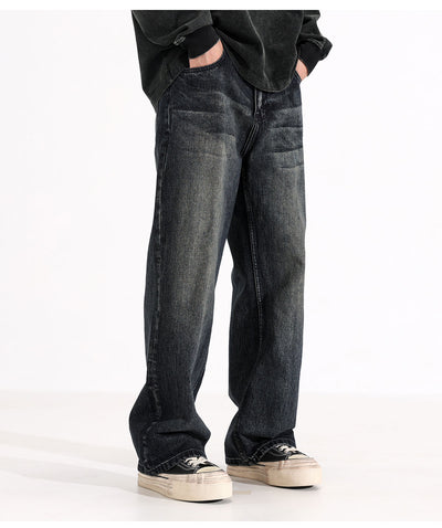 Pantalones Vaqueros Rectos Holgados Estilo Retro Americano para Hombre - Image 12
