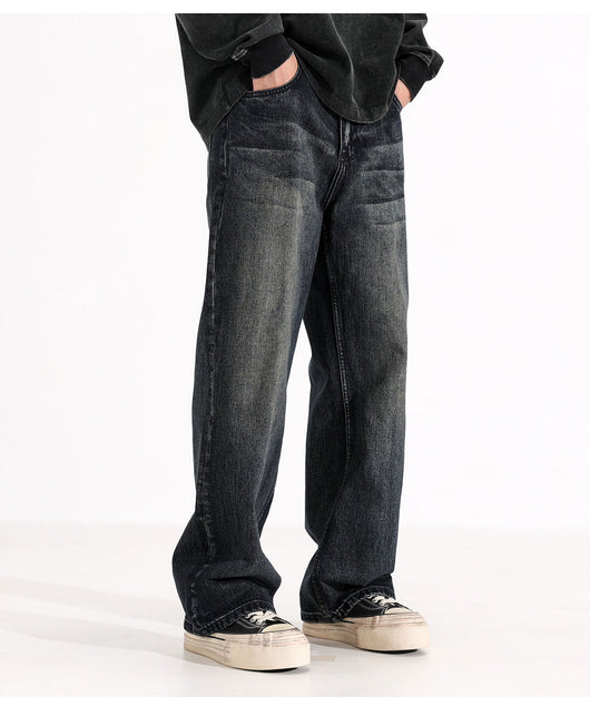 Pantalones Vaqueros Rectos Holgados Estilo Retro Americano para Hombre - Image 12
