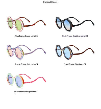 Gafas de Sol Redondas Multicolor - Unisex con Estilo Retro - Image 13