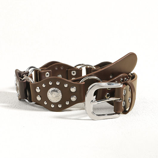 Cinturón Vintage Unisex con Hebilla de Metal Remachado - Estilo Punk Hip Hop - Image 23