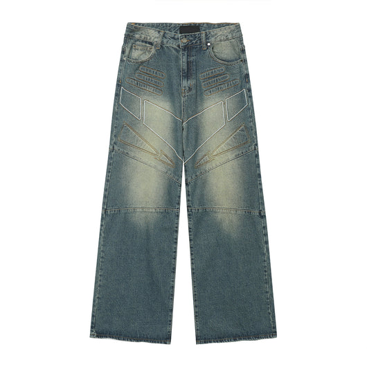 Pantalones Vaqueros Hip Hop Cintura Alta Pierna Ancha Oversize - Image 12