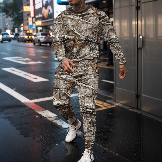 Conjunto Deportivo Camuflaje Jungle - Sudadera Cuello Redondo y Pantalón