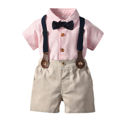 Conjunto de Dos Piezas: Camisa Rayada y Babero para Niño - Image 15