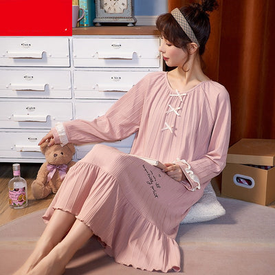 Pijama Largo de Algodón Puro para Mujer - Otoño e Invierno - Image 18
