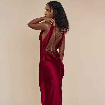 Vestido Largo de Gala con Encaje y Cordones para Mujer - Image 10