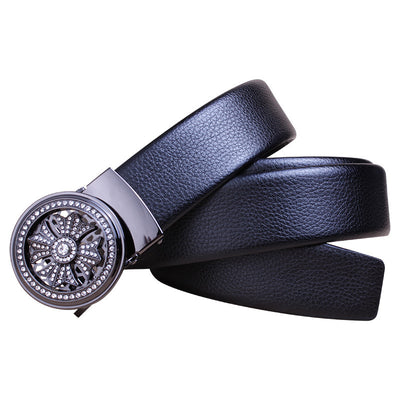 Cinturón de Cuero para Hombre con Hebilla Automática The Time Goes By - Image 4