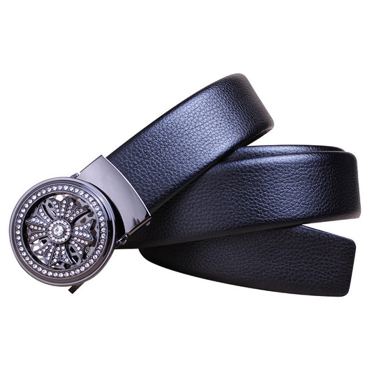Cinturón de Cuero para Hombre con Hebilla Automática The Time Goes By - Image 4