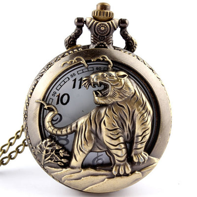 Reloj de Bolsillo Vintage con Cadena de Animales - Image 6