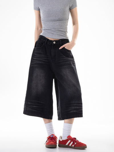 Pantalones Cargo Sueltos Retro Cropped para Mujer - Estilo Wide-Leg Casual - Image 10