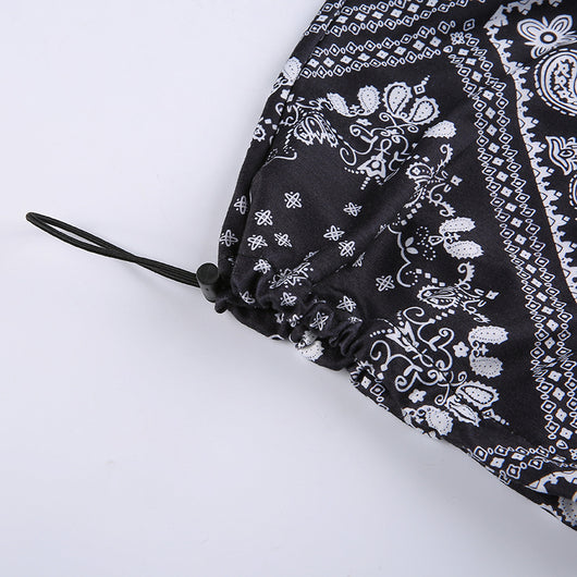 Falda Cintura Alta Estampado Flores de Anacardo con Diseño Asimétrico y Detalle Hueco Ajustable - Image 14