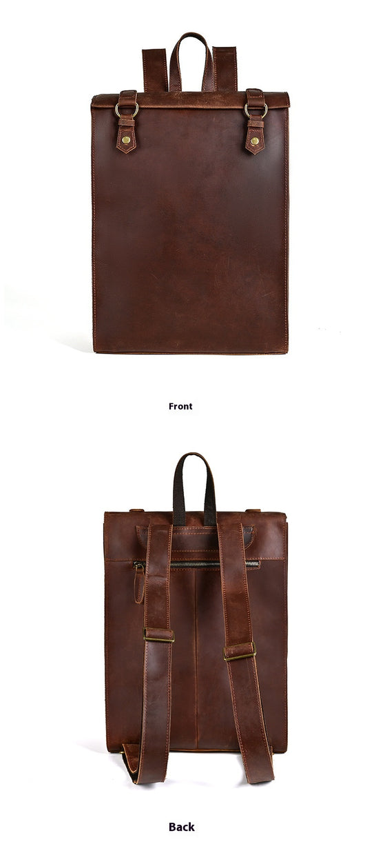 Mochila Vintage de Cuero Crazy Horse Grande para Hombre - Image 14