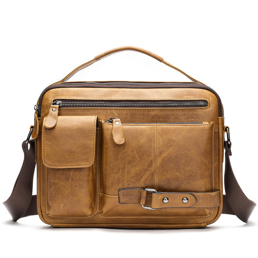 Bolsa Mensajera de Cuero Genuino con Acabado Encerado para Hombre - Image 5