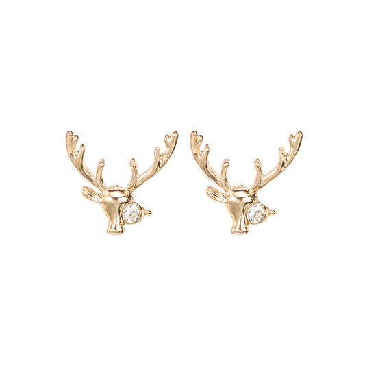 Aretes de Plata Aguja Diamante Alce Elegancia Natural