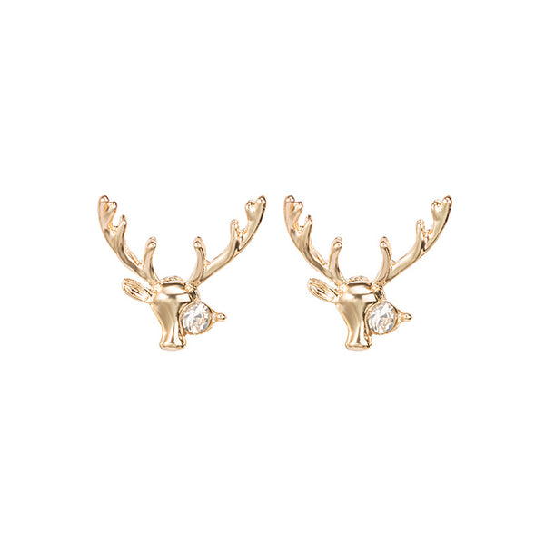 Aretes de Plata Aguja Diamante Alce Elegancia Natural