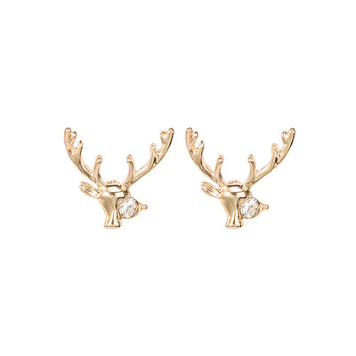 Aretes de Plata Aguja Diamante Alce Elegancia Natural