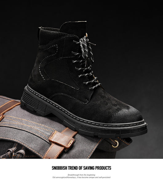 Botas Martin de Cuero para Hombre - Estilo Británico Versátil Otoño Invierno - Image 10