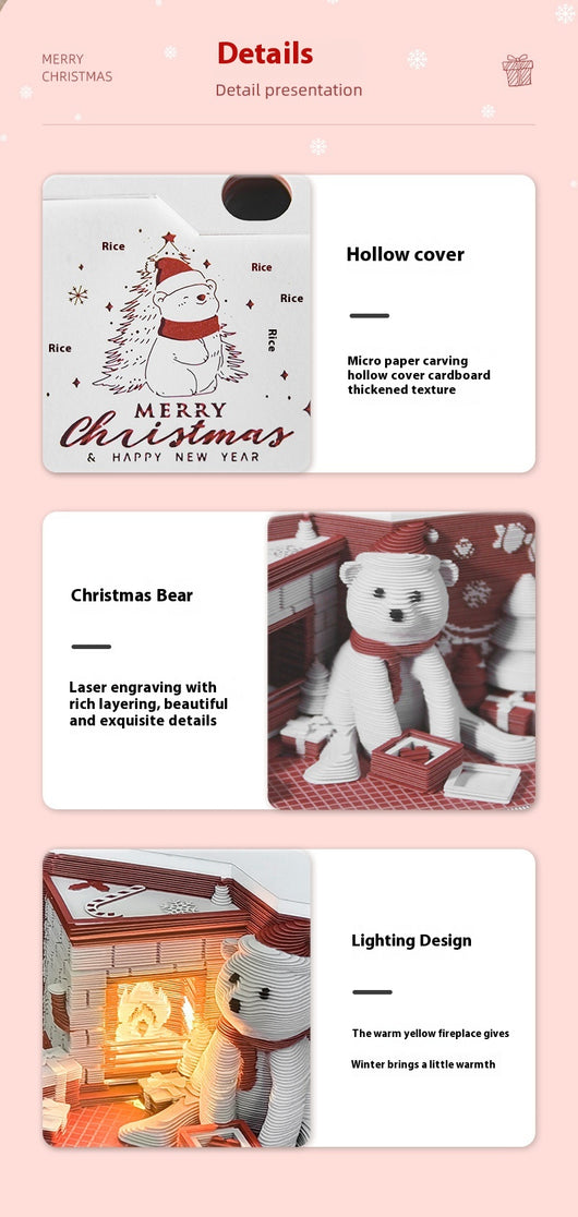Calendario Navideño 3D con Papel Troquelado y Notas - Image 10