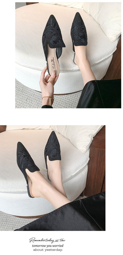 Pantuflas Bordadas Baotou Estilo Nacional para Mujer - Comodidad de Verano - Image 16