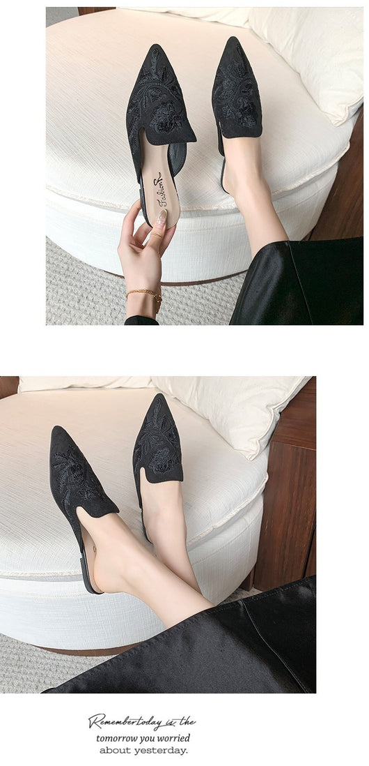 Pantuflas Bordadas Baotou Estilo Nacional para Mujer - Comodidad de Verano - Image 16