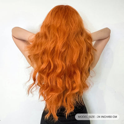 Peluca Mujer Flequillo Voluminoso Largo Medio Cabello Natural Completa - Image 9