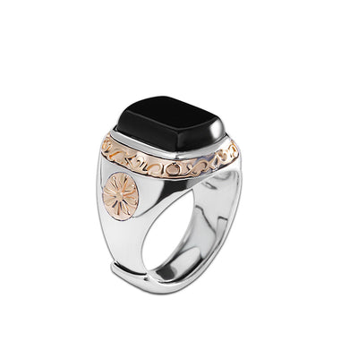Anillo de Ágata Negra Personalizado para Hombre - Image 7