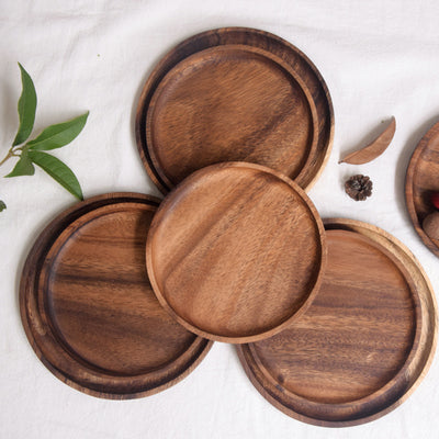 Plato Redondo de Madera Natural - Image 7