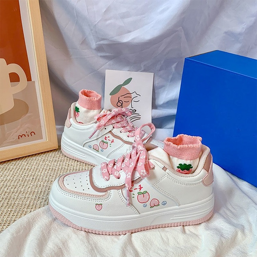 Tenis de Goma Cómodos con Diseño de Corazón Melocotón para Niña - Image 4