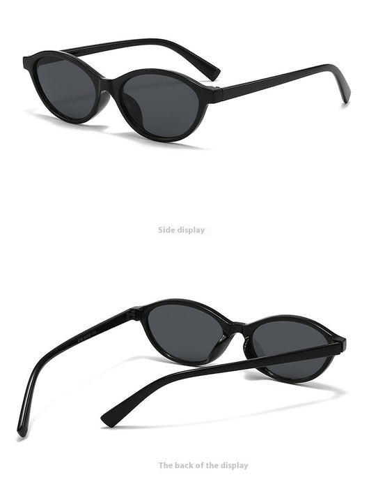 Retro fashion small frame sunglasses with translucent brown frames and yellow oval lenses, viewed from an angle. - Image 25