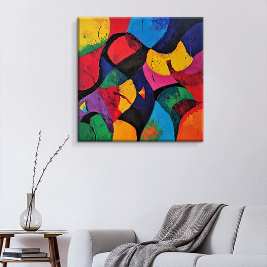 Cuadro Abstracto Moderno Óleo Sobre Lienzo Colorido Sin Marco para Decoración del Hogar - Image 2