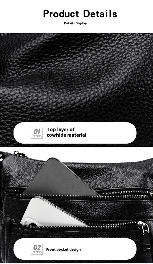 Bolso Mensajero de Cuero Genuino Primera Capa - Estilo Profesional - Image 34