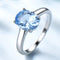 Anillo de Plata Esterlina 925 con Topacio Azul - Joya Romántica para Mujer