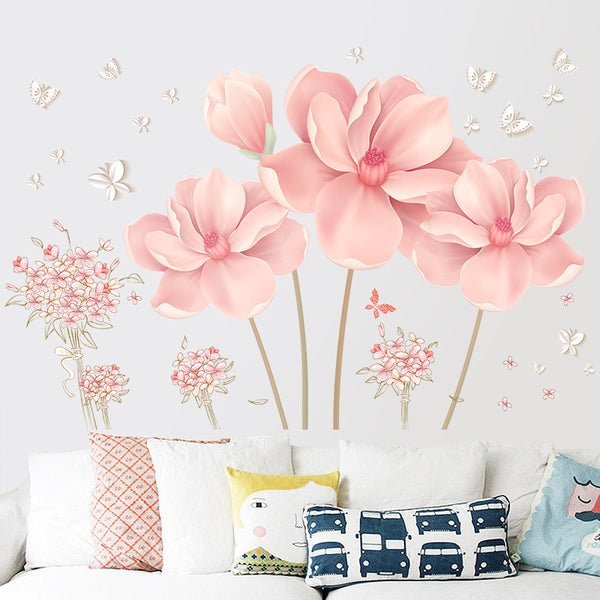 Adhesivos Florales para Dormitorio - Decoración de Pared Autoadhesiva