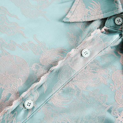 Camisa Estampada con Patrón Dragón para Hombre - Image 3