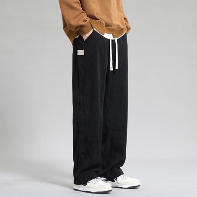 Pantalones Casuales Hombre Otoño Invierno - Corte Recto Pierna Ancha Moda Urbana - Image 2