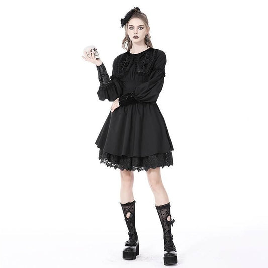 Vestido Gótico Muñeca con Cuello Ataúd - Image 2