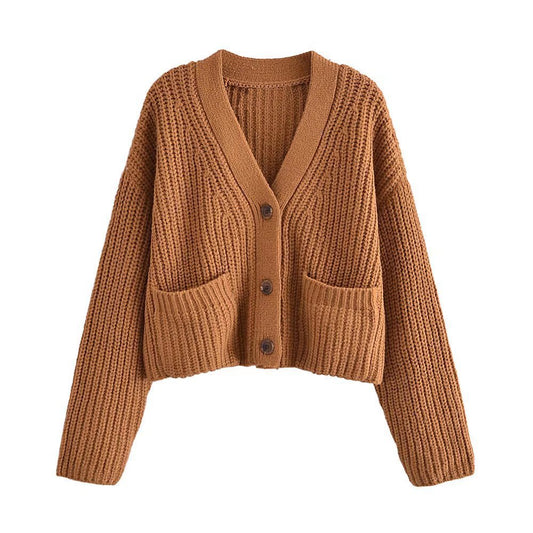 Cardigan Tejido Europeo para Mujer - Suéter Elegante y Versátil