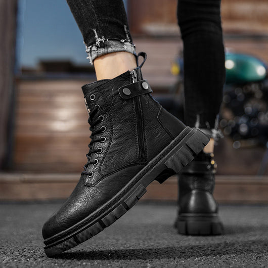 Botas Casuales de Cuero con Cierre de Cremallera - Diseño Resistente - Image 6