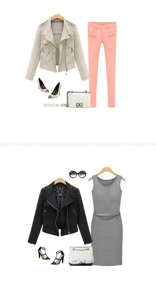 Cardigan de Encaje Calado Corto Versátil para Mujer - Image 6
