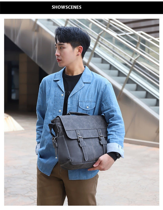 Bolso Bandolera de Cuero PU Retro para Hombre - Estilo Casual Trendy - Image 12